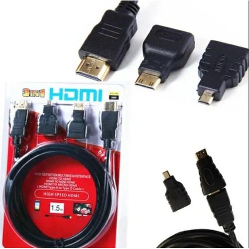 1.5M 3- IN-1 HDTV HDMI WITH MICRO AND MINI HDMI Very high speed ,high quality and tested cable -WITH WARRANT