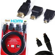 1.5M 3- IN-1 HDTV HDMI WITH MICRO AND MINI HDMI Very high speed ,high quality and tested cable -WITH WARRANT