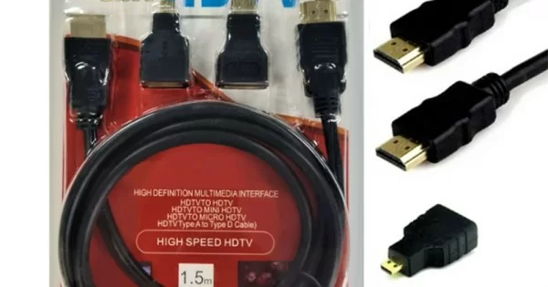 1.5M 3- IN-1 HDTV HDMI WITH MICRO AND MINI HDMI Very high speed ,high quality and tested cable -WITH WARRANT