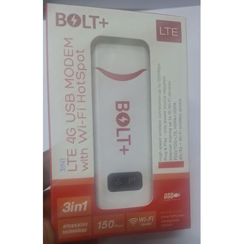 Bolt Universal SIM Modem For Safaricom, Airtel & Telkom highly reliable and has warrantant