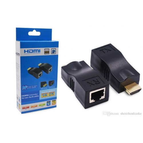 4K HDTV HDMI Extender HDMI Extension Up To 30m, 1080P to RJ45 Ethernet Network Signal Extender Transmitter and Receiver Adapter Over by Single CAT6 6A Cable 100ft / 30m for HDM1 HDPC STB