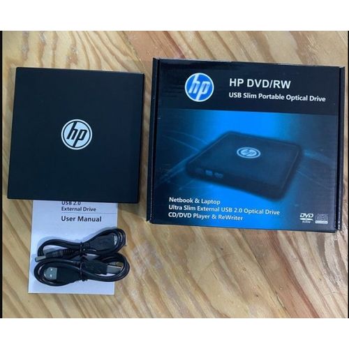 HP USB External DVD RW CD Burner, Drive,card Reader, player, optical Drive-Black High-speed transmission Widely compatible