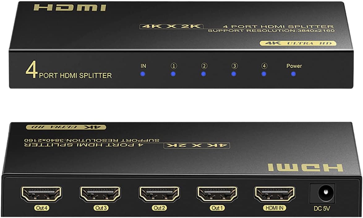 3D 4K HDMI Splitter (4-way) High quality NO SIGNAL INTERFERANCE  highly compatible -WITH WARRANT