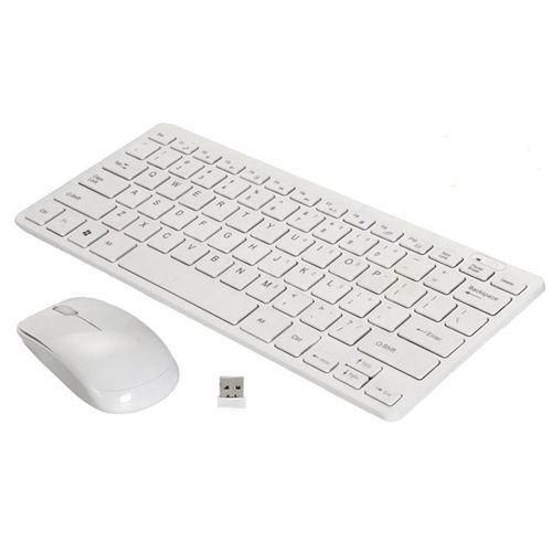 Generic Mini Wireless Keyboard Mouse Combo - White  very high speed and with high compatibility