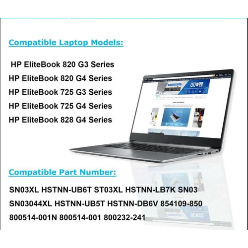HP SN03XL ST03XL EliteBook 725 G3 G4 820 G3 G4 800514-001 HSTNN-UB6T SN03044XL LAPTOP BATTERY - Original With Warranty
