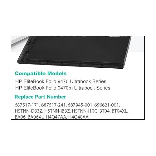 HP Laptop Battery For Elitebook Folio 9470 9470m 9480m - Original With Warranty 100% tested -VERY HIGH QUALITY.