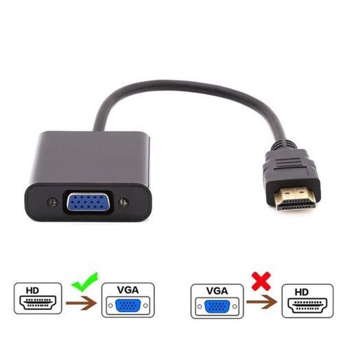 HDMI to VGA Adapter 1080p with Audio Cable (Male to Female) Compatible Desktop, Laptop, PC, Monitor, Projector, HDTV, Chromebook, Raspberry