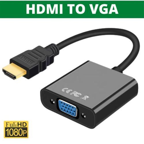 HDMI to VGA Adapter 1080p with Audio Cable (Male to Female) Compatible Desktop, Laptop, PC, Monitor, Projector, HDTV, Chromebook, Raspberry