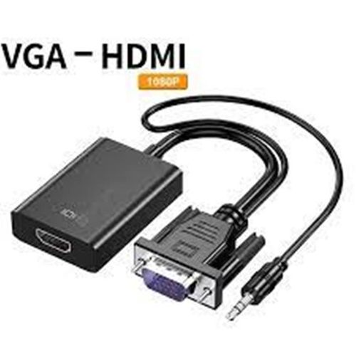 VGA to HDMI Converter Adapter 1080P VGA Male to HDMI Female Adapter Cable With 3.5mm Audio Output for PC Laptop HDTV Projector INCREDIBLE DURABILITY