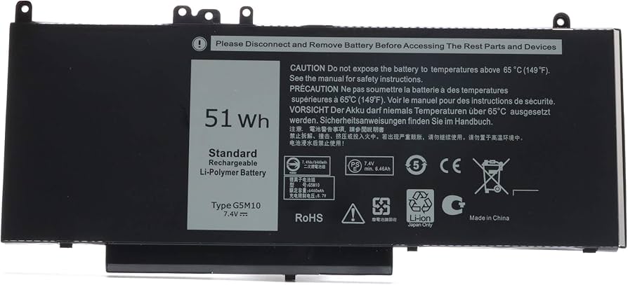 Laptop Battery for Dell Latitude G5M10 8V5GX 1KY05 06MT4T 7V69Y TXF9M 79VRK HK6DV K3JK9 0D074 CHWGG WYJC2 F5WW5 K9GVN R9XM9 YM3TC 7FR5J E5550 E5250 E5270 E5450 E5470 E5570-VERY HIGH QUALITY