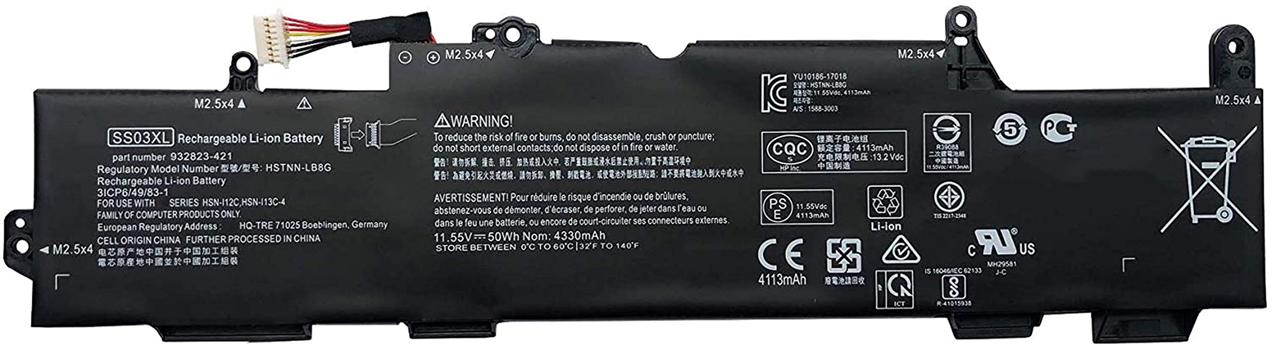 Laptop Battery for HP EliteBook 730 735 740 745 830 840 846 G5 EliteBook 735 745 830 840 G6 ZBook 14U G5 G6 Notebook HSN-I13 C-4 93 2823-421 933321-852 932823-1C 1 HSTNN-LB8G HSN-113C- 4-with warrant