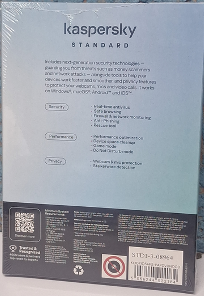 Kaspersky Standard Anti-Virus 5 Devices 1 Year  efficient solution comprehensive protection