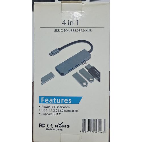 Type c 4 in 1 Adapter, Type C Adapter 4 in 1 fast data transfer Durable and Stylish