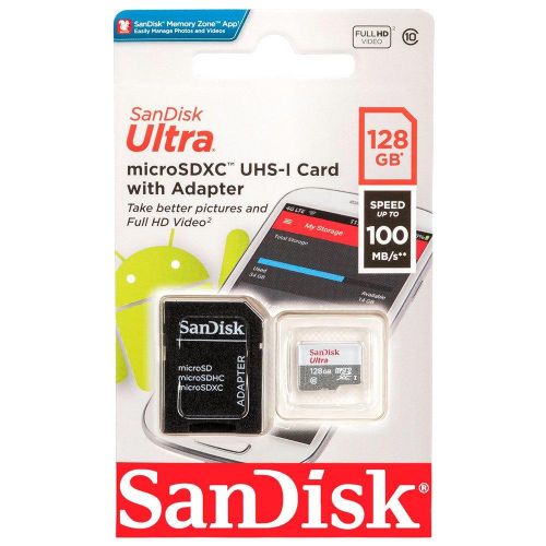 128GB Memory Card Micro SDHC complete with memory Card reader Adapter