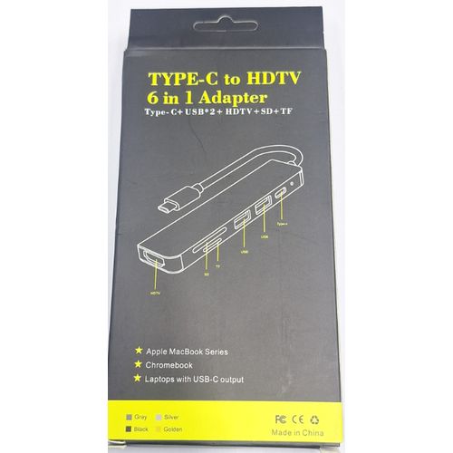 4K Adapter - Type C To HDMI HDTV/USB 3.0/SD/TF Card/Type-C - USB C Type C To HDMI USB 3.0 USB-C HUB Adapter Type-C Extender HD 4K Converter For Laptop Macbook Air Pro