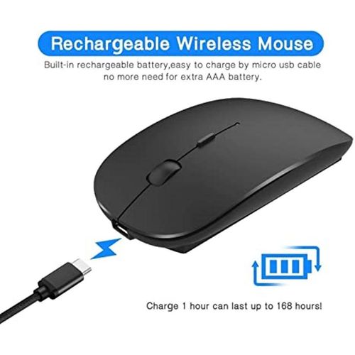 Rechargeable Wireless Mouse  Computer Mouse for Laptop, PC, Smart Tv Computer, Chromebook, Notebook