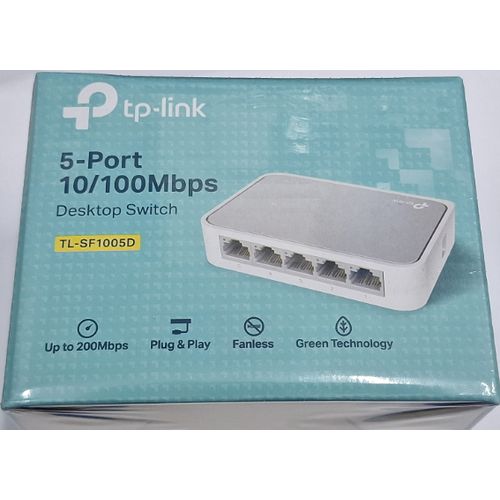 TP Link 5 Port 10/100 Mbps Fast Ethernet Switch, Desktop Ethernet Splitter, Ethernet Hub, Plug & Play, Fanless Quiet, Desktop Design
