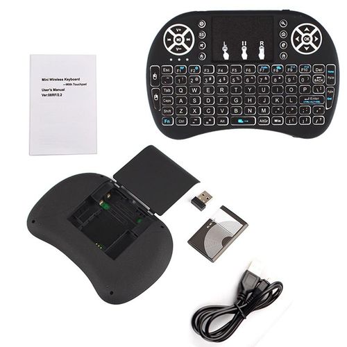 Wireless Keyboard with Touchpad, Rechargeable Handheld Keyboard Remote for Smart TV, Android TV Box, Computer, Laptop