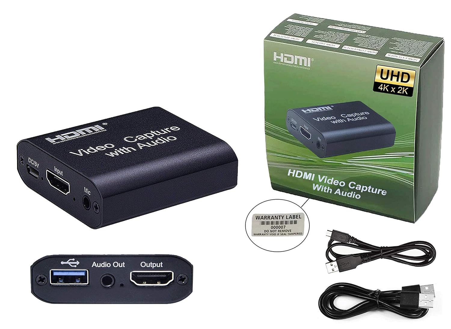 Video Capture Card with Audio,4K Live Streaming HDMI Video Game Capture Grabber Recording Device with Mic Input and Stereo Audio Output