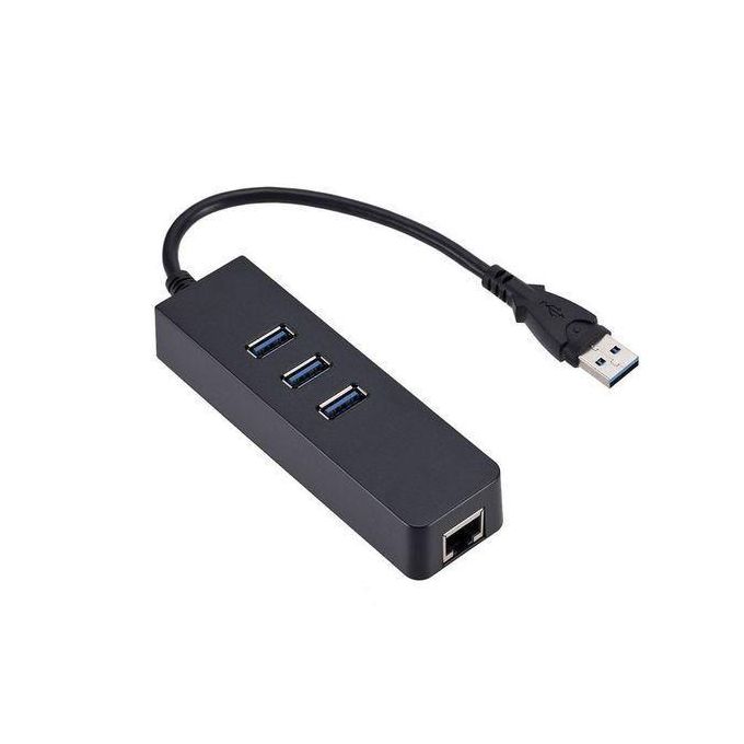 Type C to RJ45 10/100/100 Gigabit Ethernet Network Adapter + 3 Port USB 3.0 Hub DATA CABLE