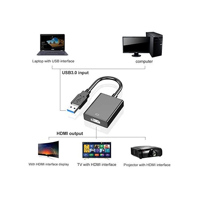USB 3.0 to HDMI converter high quality, affordable and reliable adapter(Black)