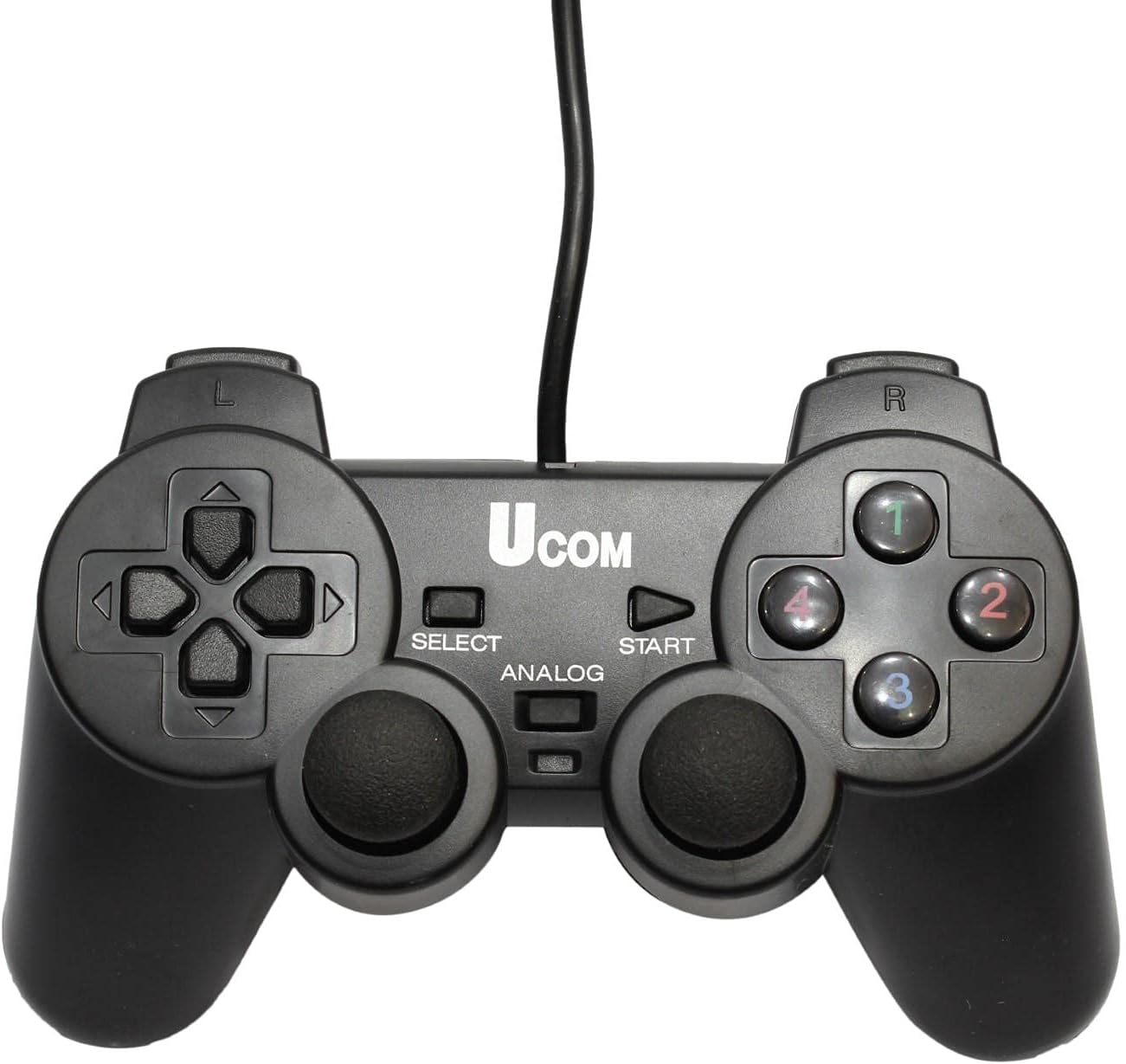 UCOM 2-in-1 PC Dual Shock Twin Joypad Wired USB Gaming Controller Black