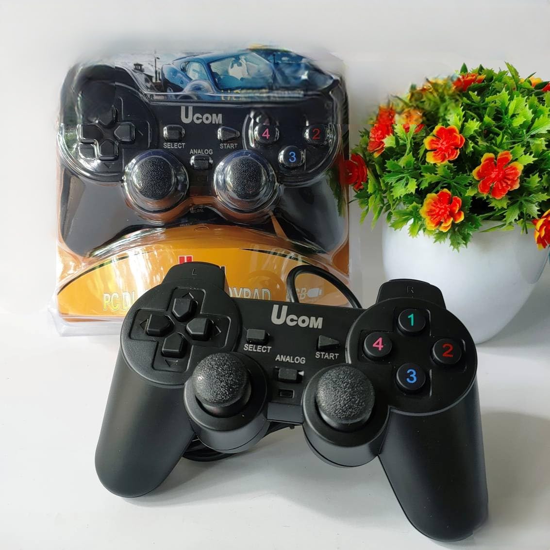 UCOM USB Gamepad/Joystick/Wired Controller for PC with dual vibration motor & dual analog key