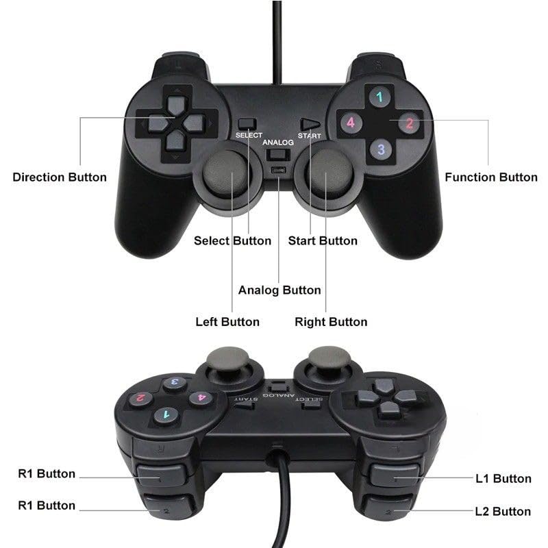 UCOM USB Gamepad/Joystick/Wired Controller for PC with dual vibration motor & dual analog key