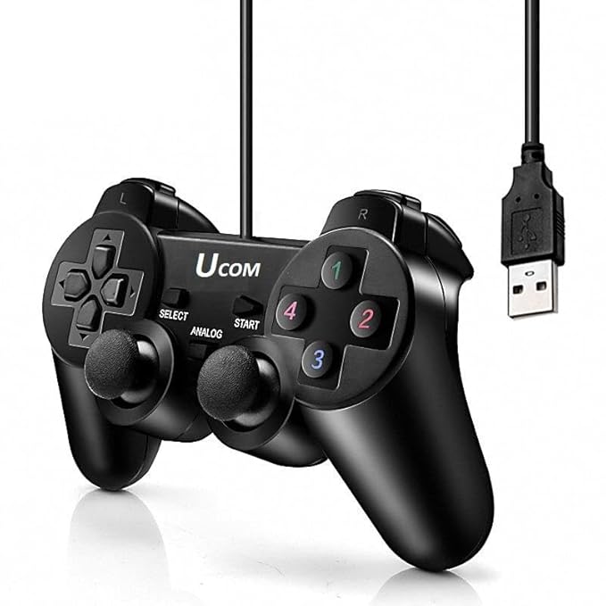 UCOM USB Gamepad/Joystick/Wired Controller for PC with dual vibration motor & dual analog key