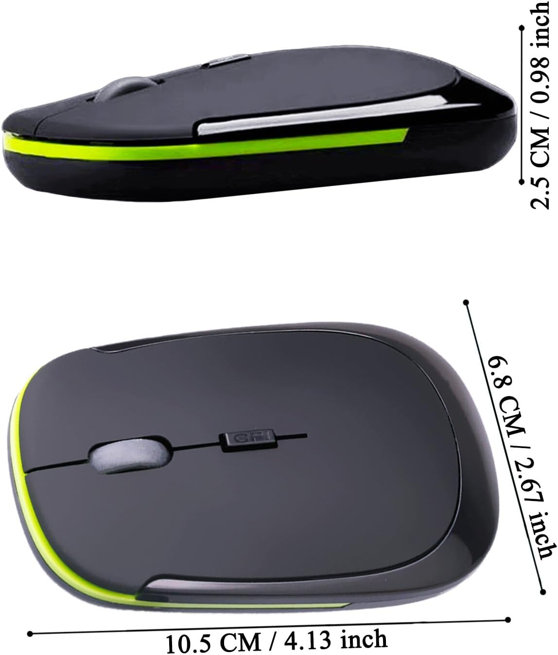 Computer Laptop Mouse Wireless, 2.4G Portable USB Optical Wireless Slim Computer Mice with USB Nano Receiver