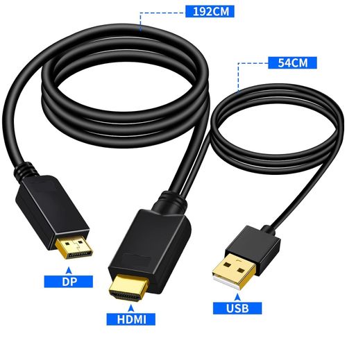 HDMI TO DISPLAY PORT CABLE-HIGH QUALITY PLUG AND PLAY CABLE