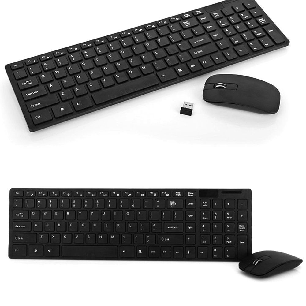 K-06 2.4G Wireless Keyboard and Mouse Combo Computer Keyboard with Mouse Plug and Play for Laptop -Black