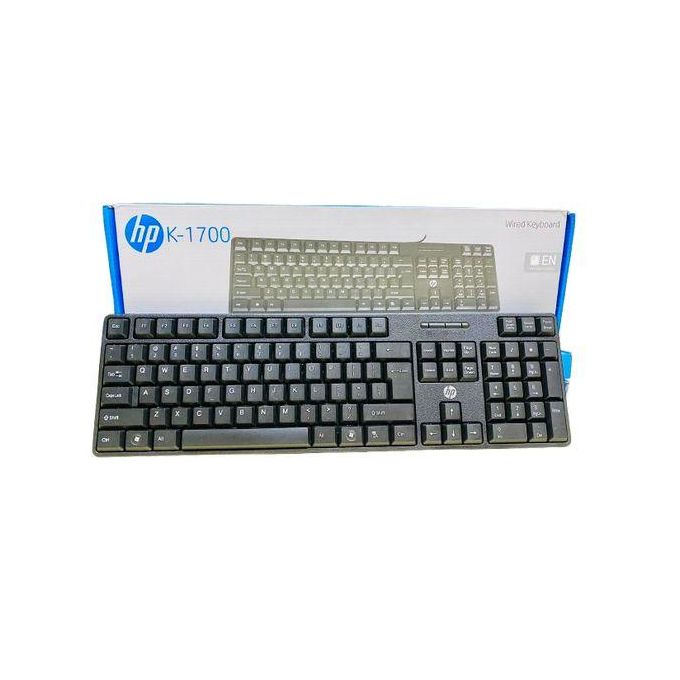 HP K1700 Wired USB Keyboard – Full-Size, Plug & Play, Allows maximum productivity and precise accuracy