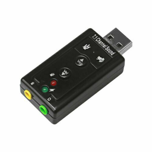 7.1 External USB Sound Card USB to Jack 3.5mm Headphone Audio Adapter Micphone Sound Card Black