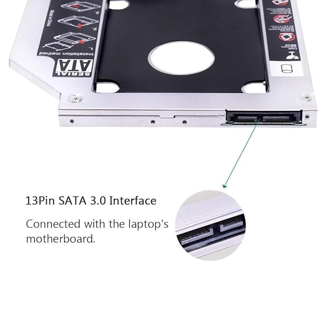 Universal Sata 2Nd Hdd SSD Hard Drive Caddy 9.5MM. Optibay Adapter for Laptop CD DVD Optical Drive Bay
