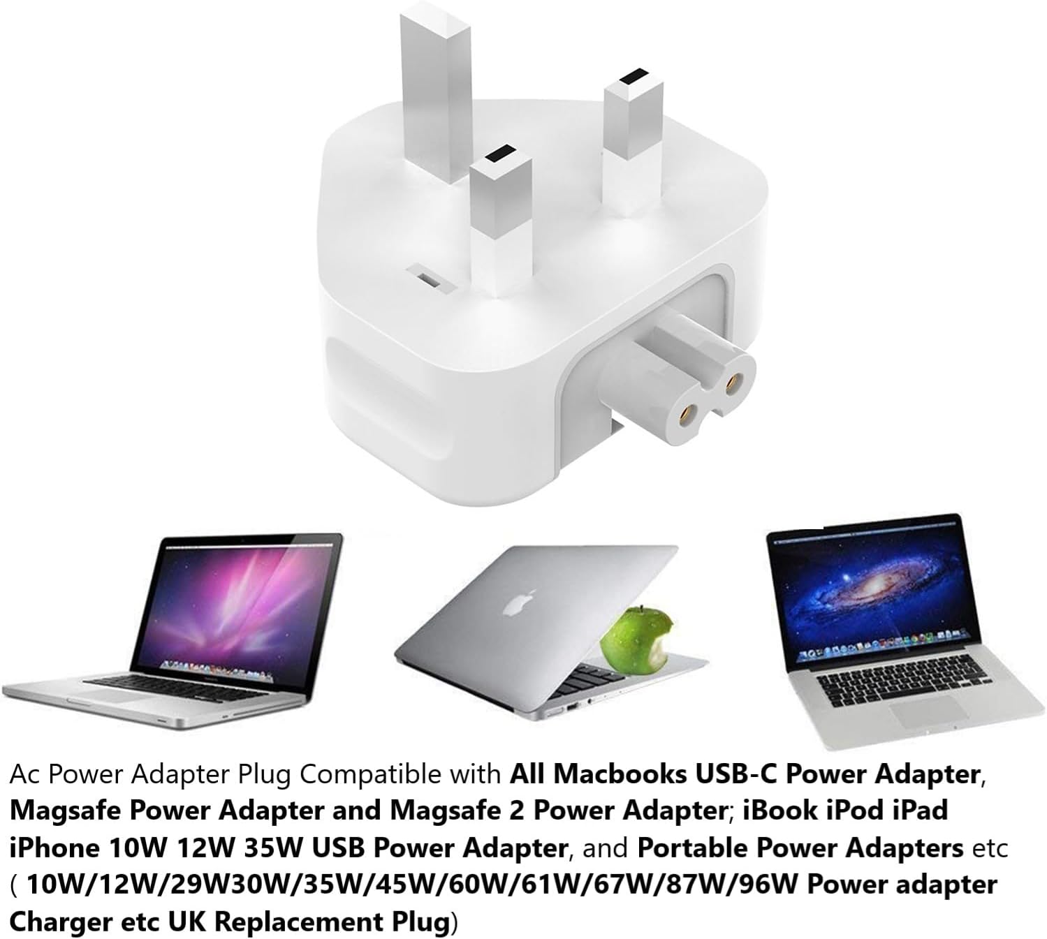 Apple 3 Pin Plug Adapter for MacBook Charger 100% Tested with a considerate Design
