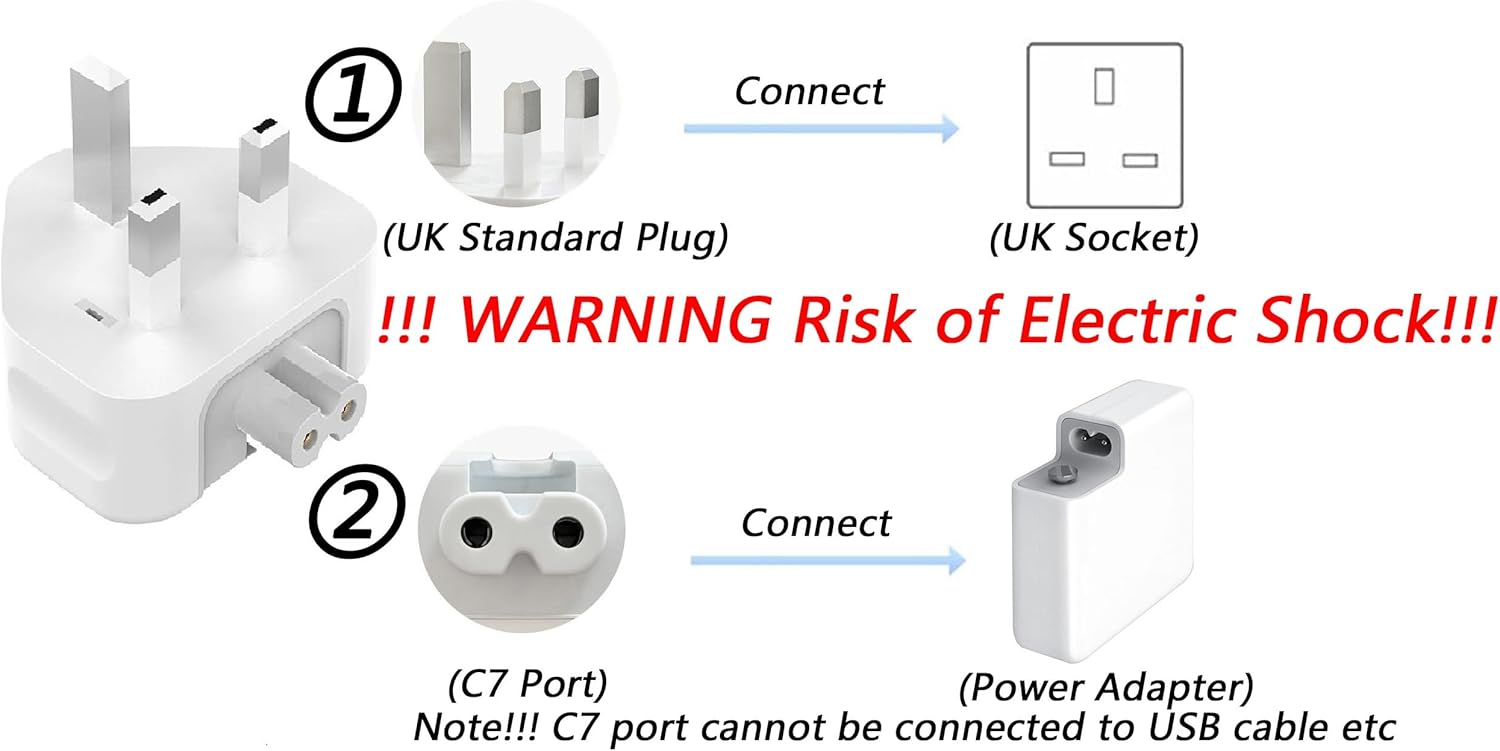 Apple 3 Pin Plug Adapter for MacBook Charger 100% Tested with a considerate Design