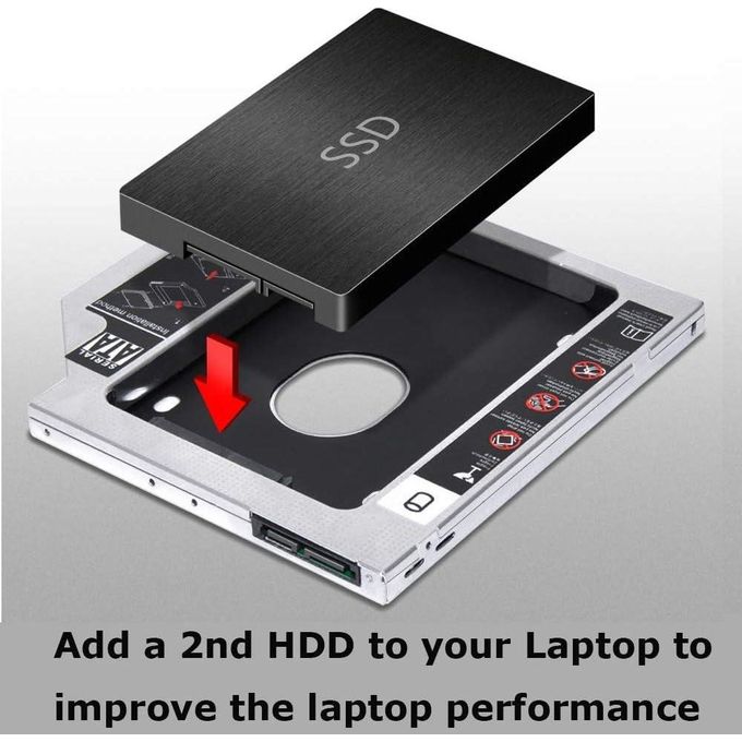 Universal 2nd HDD Caddy 9.5mm SATA 2.0 Slim SATA III Hard Drive Optibay Adapter for Laptop CD DVD Optical Drive Bay