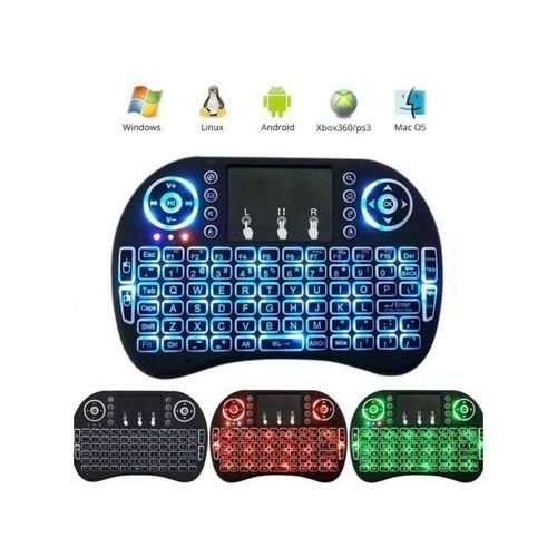 Wireless Mini Keyboard With Mouse Touchpad And Back-light For Android Box/ Smart TV/ Laptop - Black