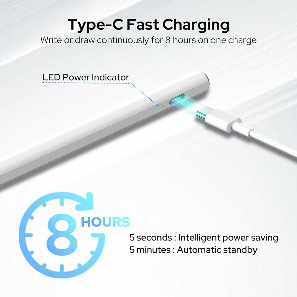Universal Stylus Pen – Rechargeable Touch Pen for iPads, Tablets, Smartphones, and Laptops (iOS/Android/Windows) – Lightweight Design