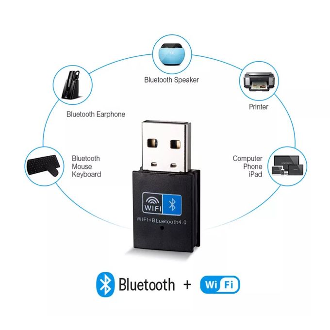 USB Bluetooth Wifi Adapter Bluetooth Wifi Receiver Wireless Adapter - WiFi Bluetooth Dongle 2 in 1