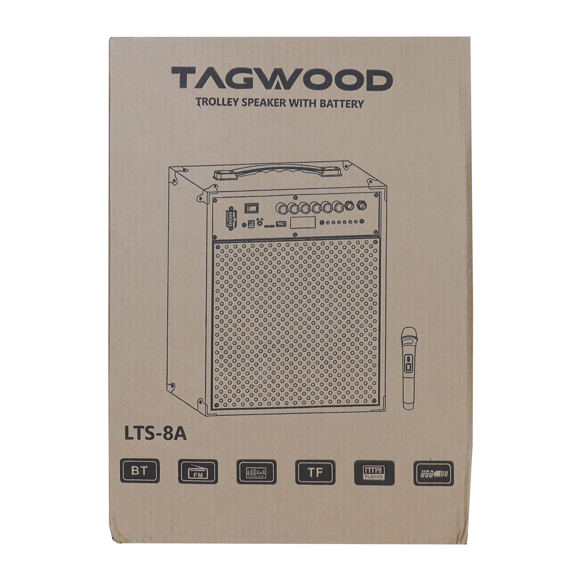 Tagwood LTS-8A Trolley Speaker Porteable Portable Speaker Subwoofer Outdoor Speaker ,Bluetooth,Free Wireless Microphone a Built in Battery Woofer Woofer