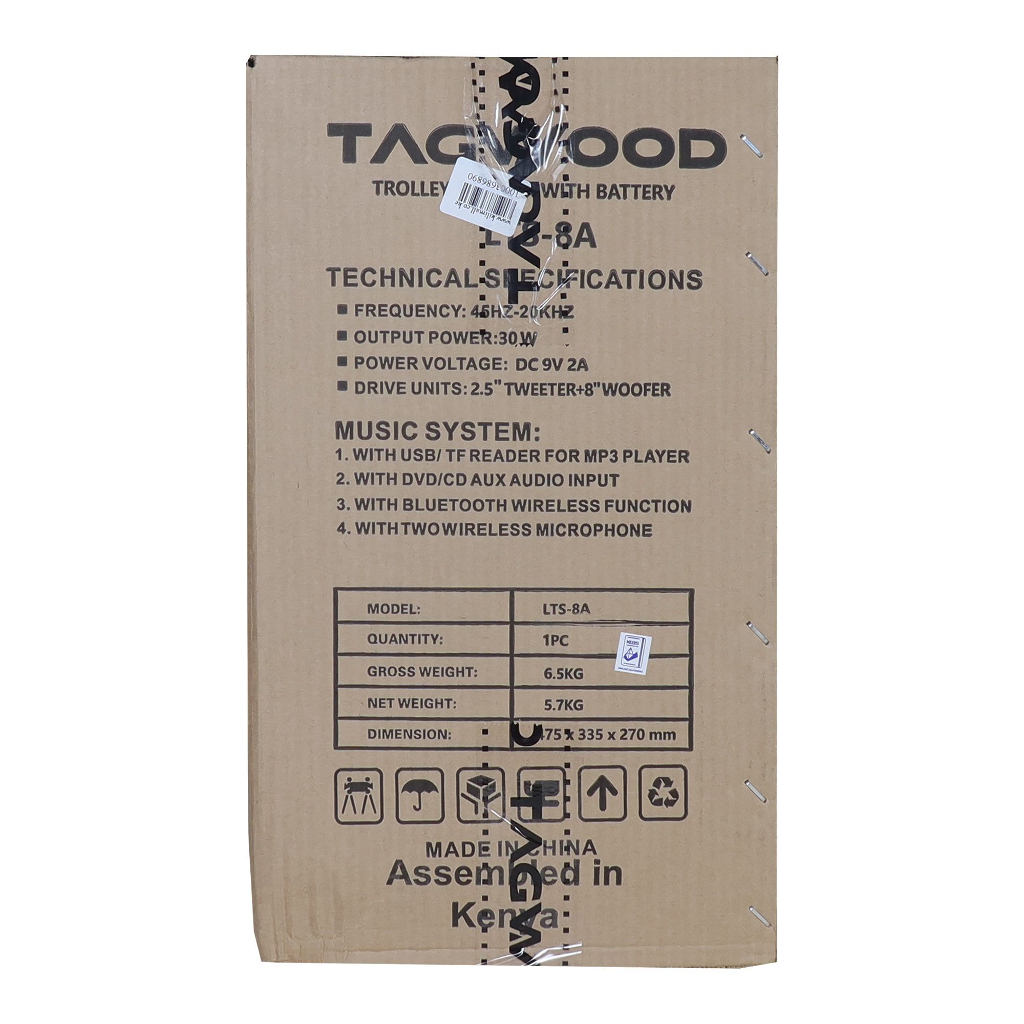 Tagwood LTS-8A Trolley Speaker Porteable Portable Speaker Subwoofer Outdoor Speaker ,Bluetooth,Free Wireless Microphone a Built in Battery Woofer Woofer