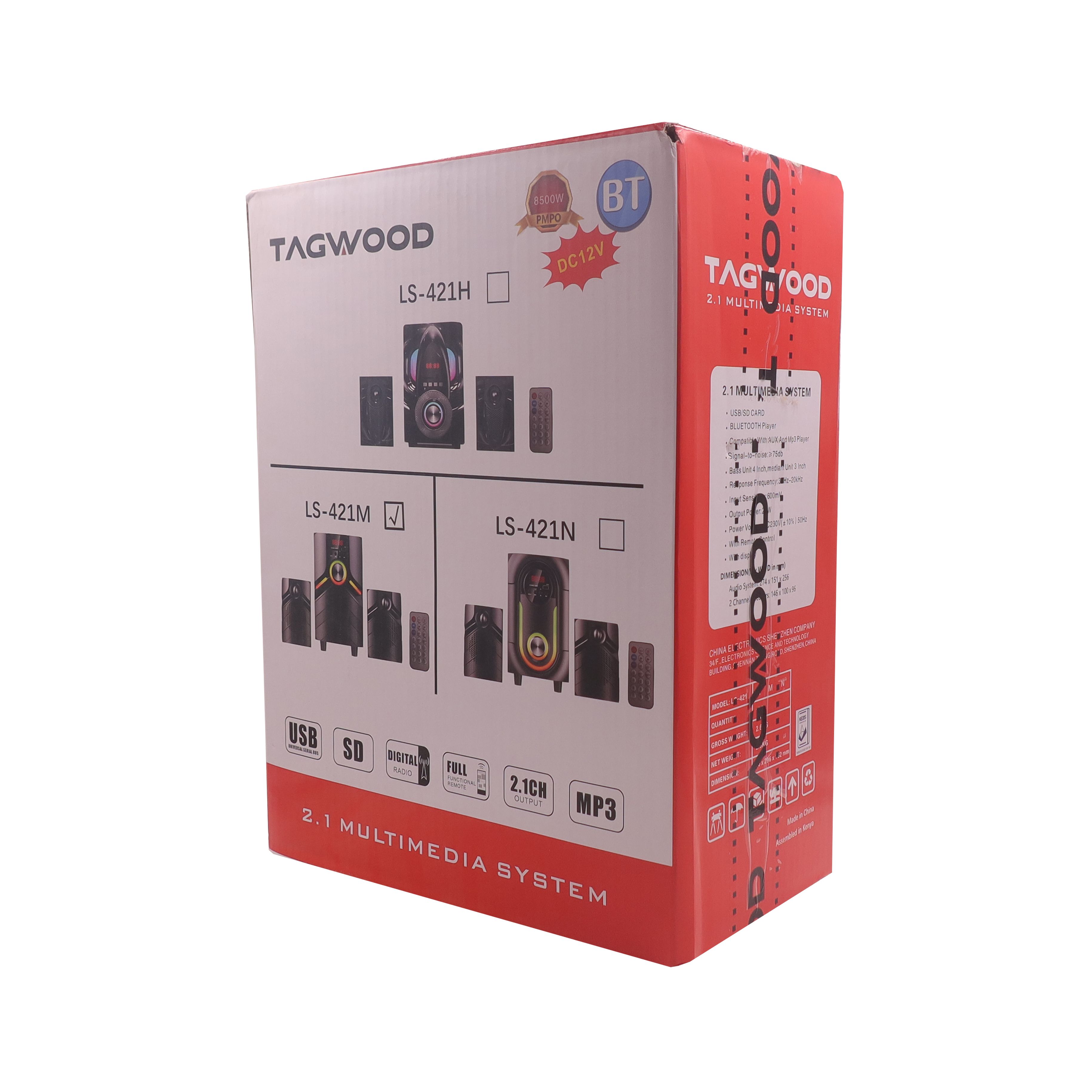 TAGWOOD LS-421M 2.1CH  WOOFER Home Audio SPEAKER BLUETOOTH/FM/SB/USB Subwoofer Speaker System