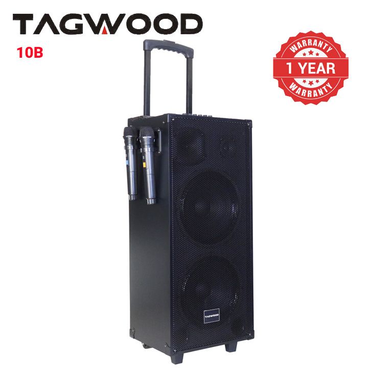 TAGWOOD LTS-10B Outdoor Subwoofer Speaker with Bluetooth,FM Radio,Free Wireless Microphone Woofer