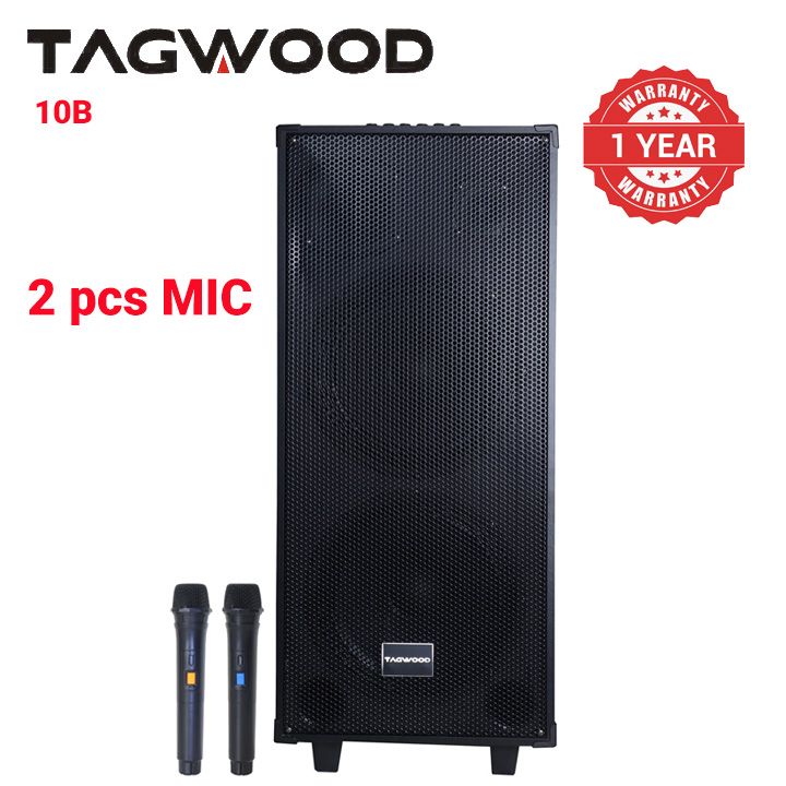 TAGWOOD LTS-10B Outdoor Subwoofer Speaker with Bluetooth,FM Radio,Free Wireless Microphone Woofer