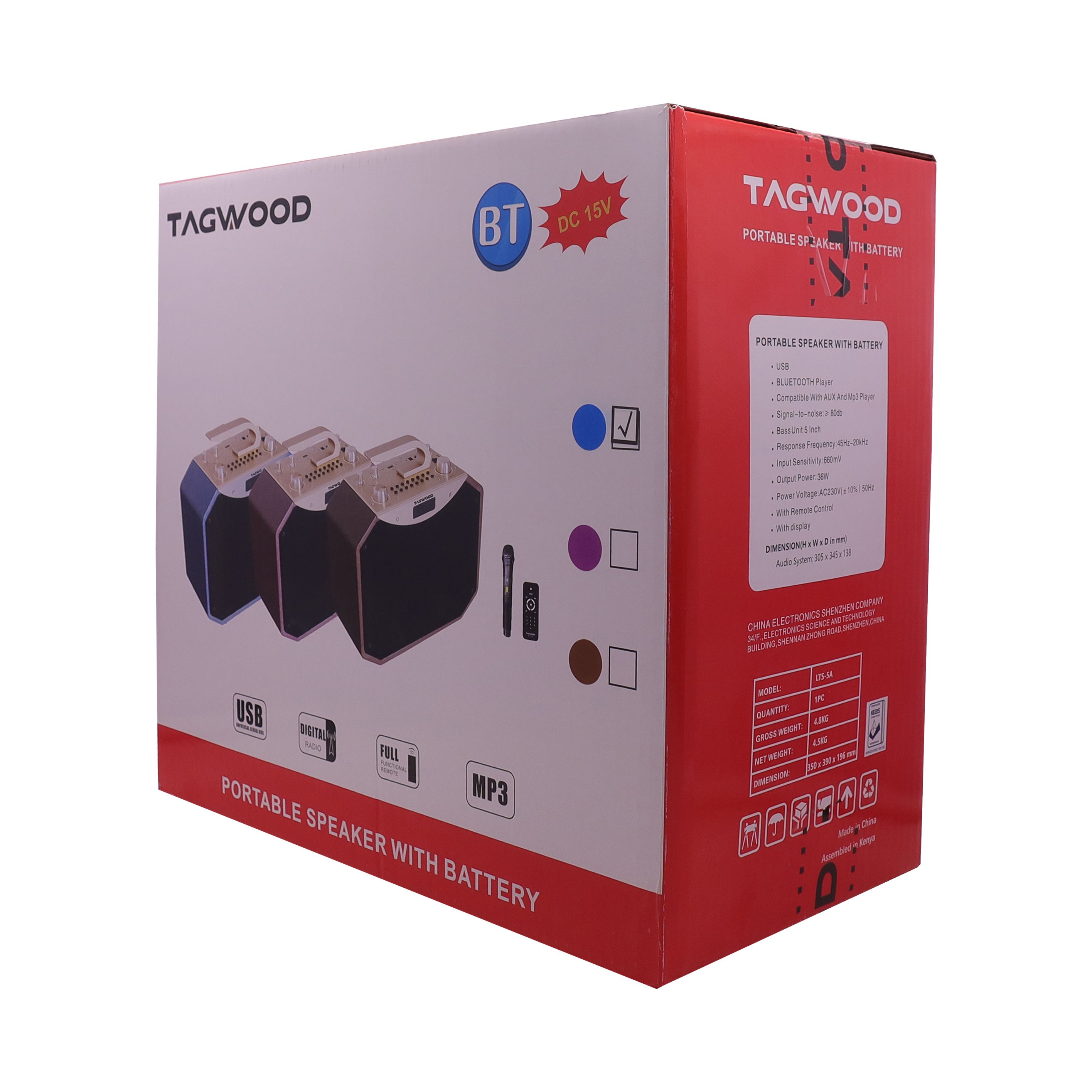 Tagwood LTS-5A Trolley Speaker Porteable Portable Speaker Subwoofer Outdoor Speaker ,Bluetooth,Free Wireless Microphone a Built in Battery Woofer Woofer