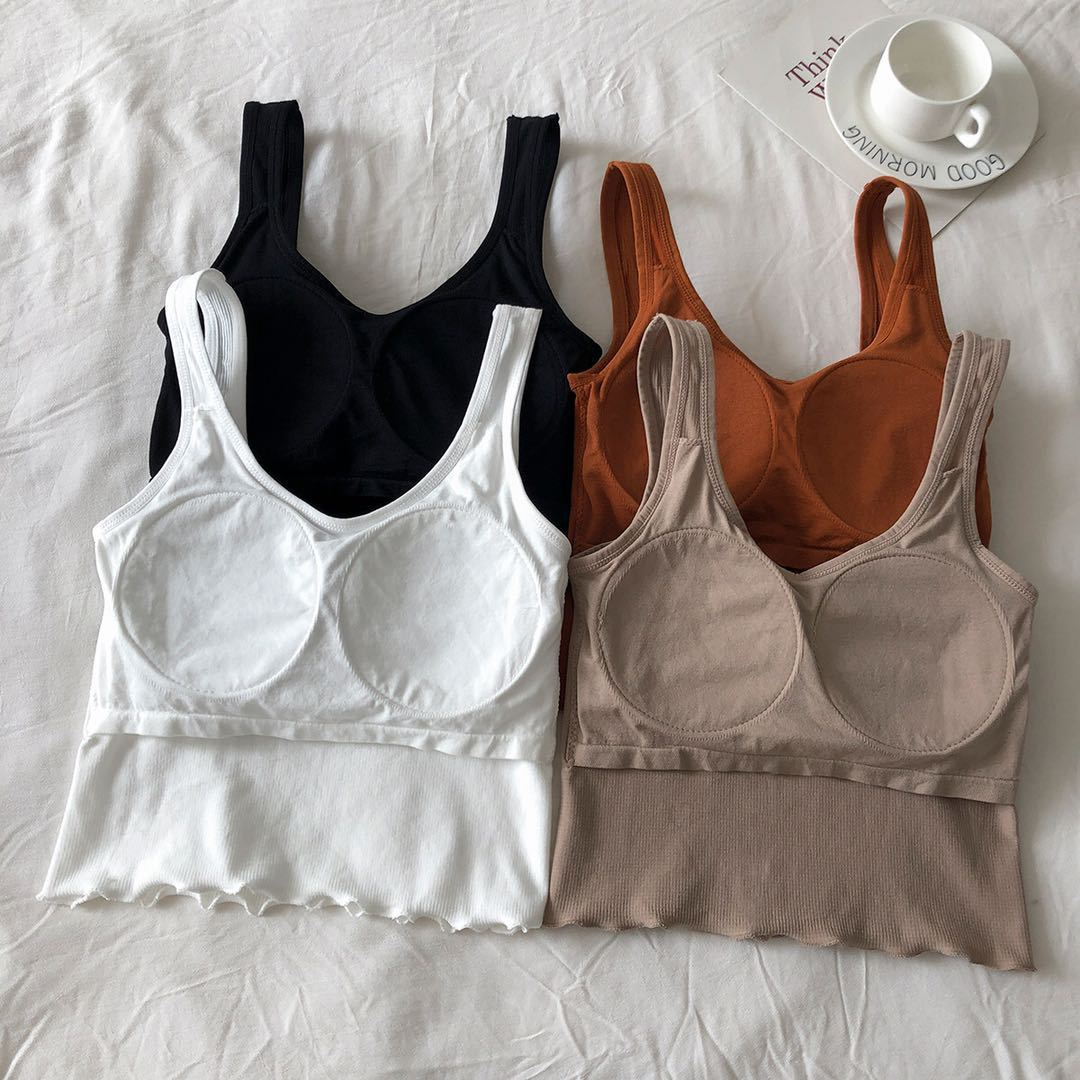 2PC women Bras  Suspenders Hot Girls Inside Sports Vest Sexy Outer Wear Bottoming Slim Women  Lingerie  Bras