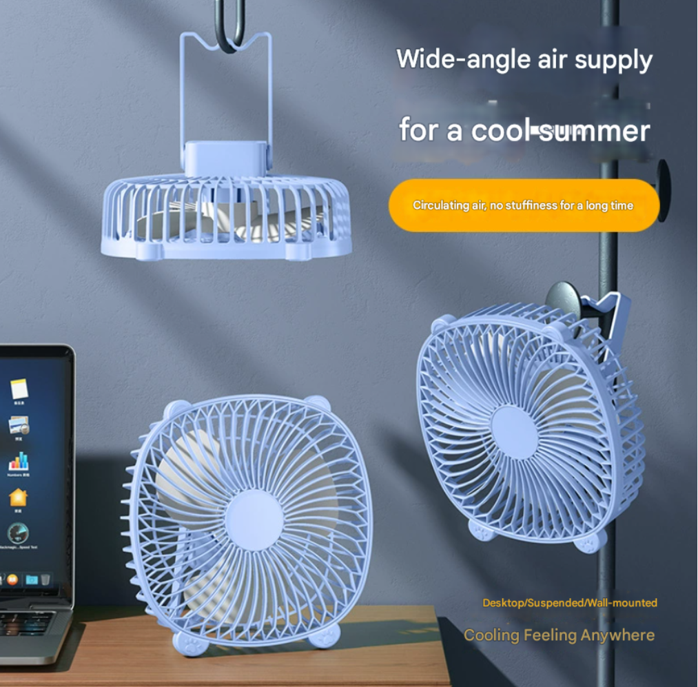 USB rechargeable desk fan with light multi-function portable desktop fan household appliance gift USB desktop fan office computer power bank charging silent USB fan Fast delivery within 1-5 days
