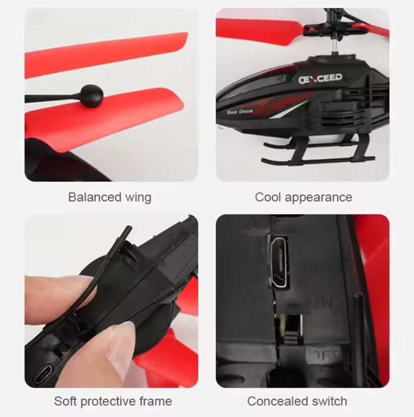 Rechargeable toy helicopter can fly and resist falling remote control aircraft induction helicopter suspension toy with light children's toys Fast delivery within 1-5 days